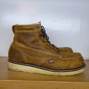 Carolina Boots CA7811 6" Leather Steel Toe AMP Moc Toe Usa Made Men's 11.5D ASTM